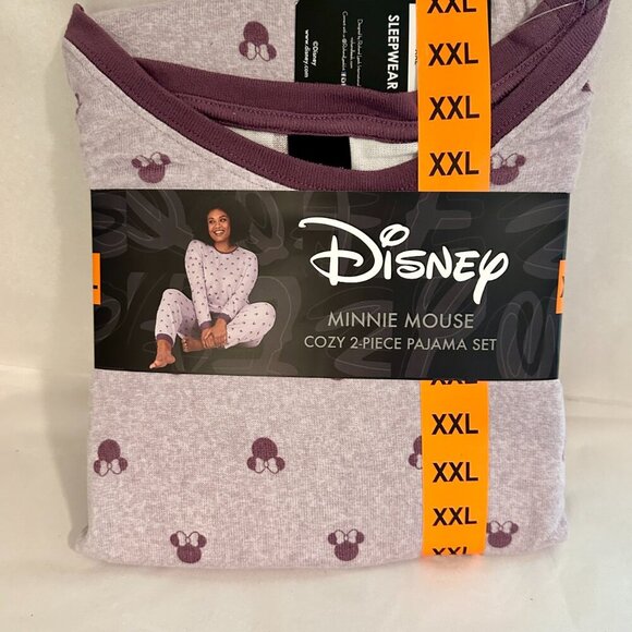 New Disney Minnie Mouse 2 Piece Pajama Set Women's Size XXL Purple Jogger Lounge - Picture 8 of 10